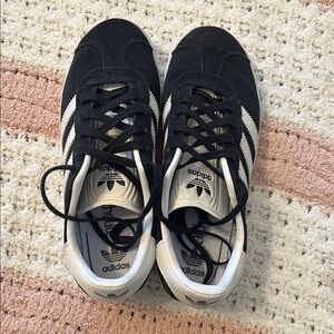 adidas Gazelle Black and White Suede Sneakers
